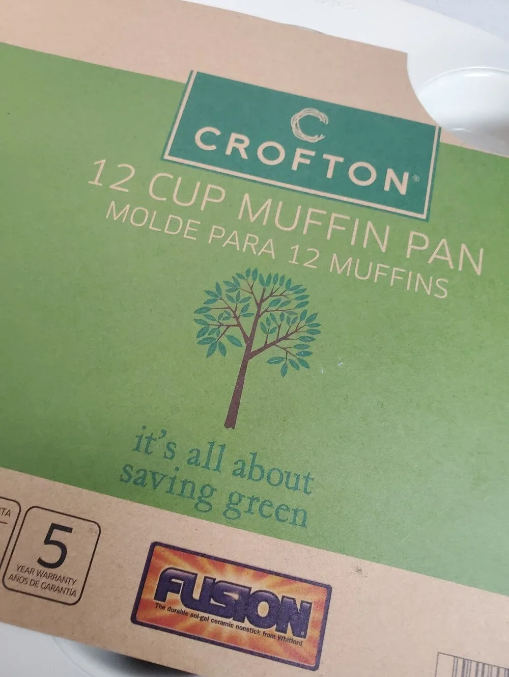 Crofton Fusion Ceramic Go Green White Baking Muffin Cupcake Pans Set Of 2